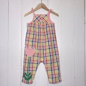 HANNA ANDERSSON VGUC 100% Cotton Multicolor Jumpsuit w/ Tulip Applique